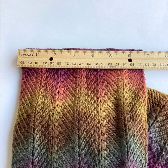 Scarf Hand Crafted Colorful Boho Burgandy Green Gold Brown m - Picture 8 of 11